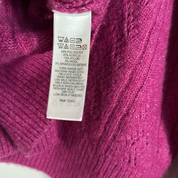 Joie Purple Pointelle Knit V-Neck Soft Sweater - Picture 7 of 7